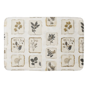 Tapis De Bain Fleurs sauvages séchées et pressées botanique herb