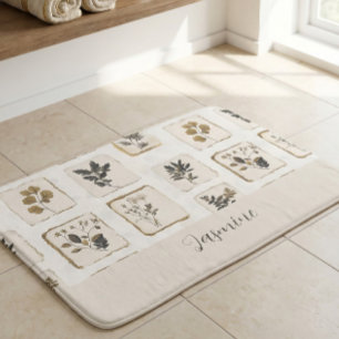 Tapis De Bain Fleurs sauvages séchées et pressées de collection