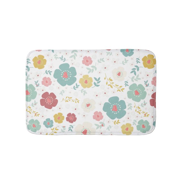 Tapis De Bain Fleurs Zen Pastel Couleurs Motif (Devant)