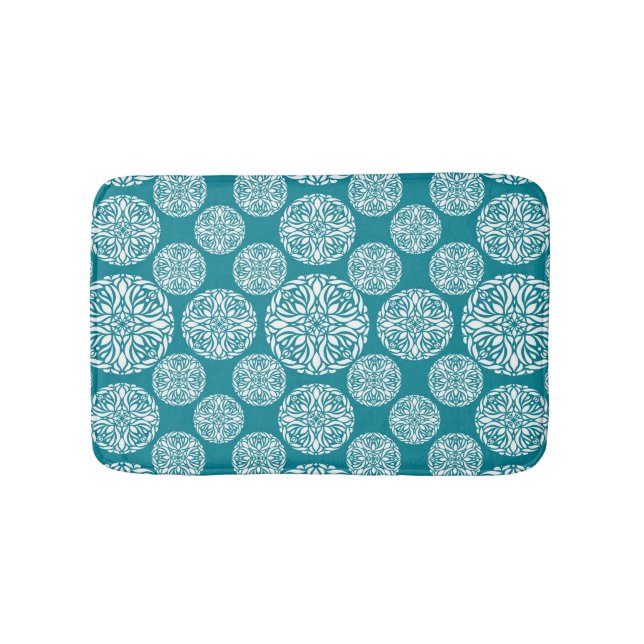 Tapis De Bain Flocon de neige floral d'hiver (Devant)