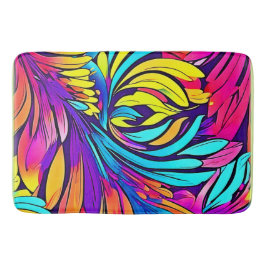 Tapis De Bain Floral Abstrait vibrant