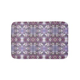 Tapis De Bain Floral Blanc Accentué En Rouge