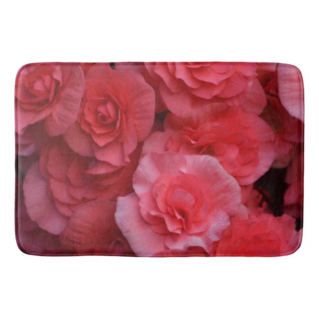 Tapis De Bain Floral de Begonia rose chaud (Devant)