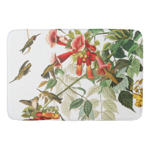 Tapis de bain floral de faune d'oiseaux de colibri