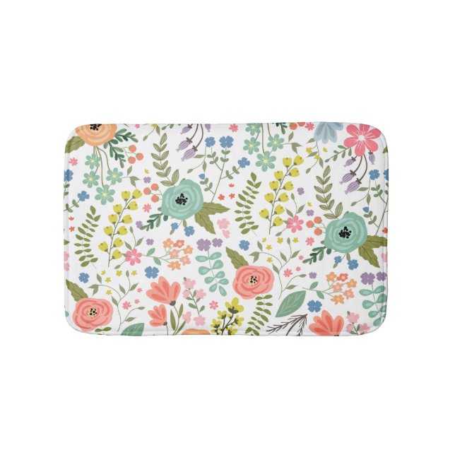 Tapis De Bain Floral graphique moderne (Devant)