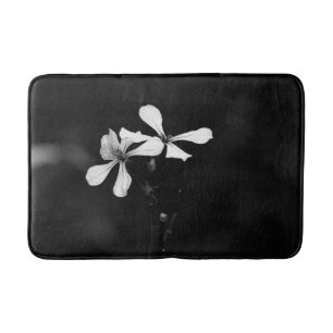 Tapis De Bain floral noir et blanc minimal