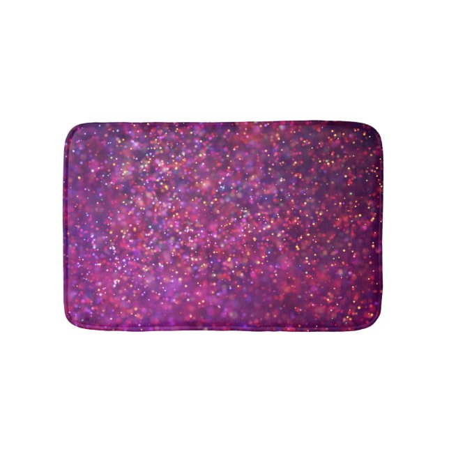 Tapis De Bain Floral Parties scintillant violet Personnalisé (Devant)