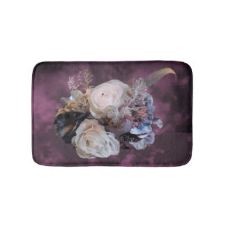 Tapis de bain floral pourpre