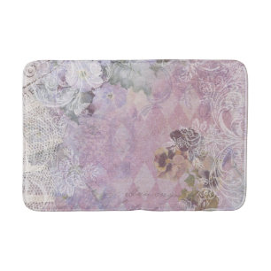 Tapis De Bain Floral pourpre vintage minable