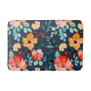 Tapis De Bain Floral Surface Motif - Mode Printemps Décoratif