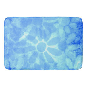 Tapis De Bain Flore Bleu Varié Marguerites Fleurs