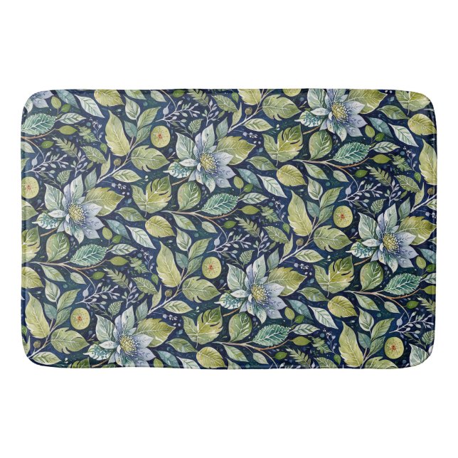 Tapis De Bain Flore bleue Wintry (Devant)