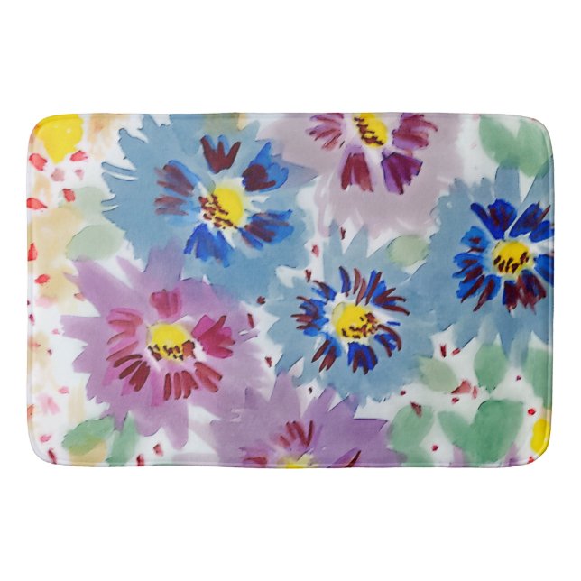 Tapis De Bain Flores violetas y azules (Devant)
