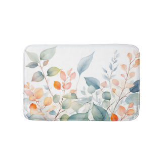 Tapis De Bain Foliage Green Blue Orange Leaves
