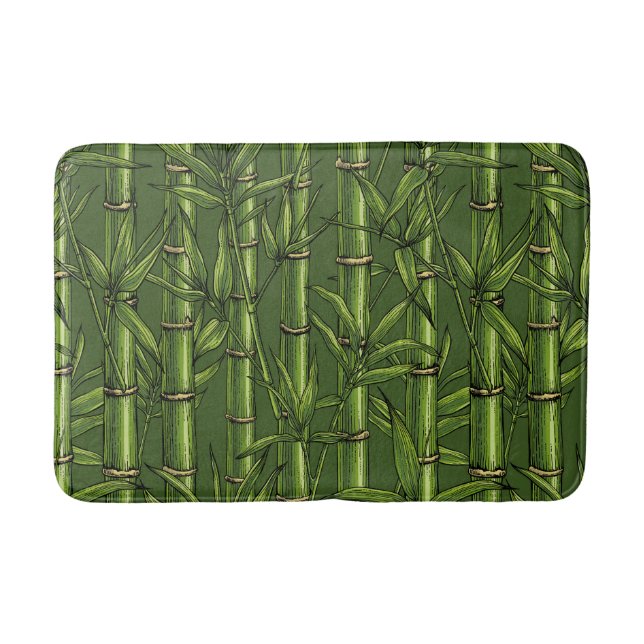Tapis De Bain Forêt de bambou en vert (Devant)