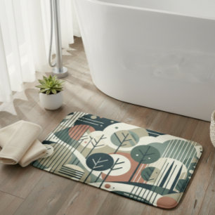 Tapis De Bain Forêt géométrique