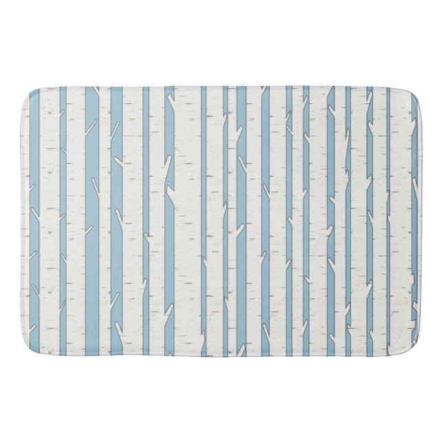 Tapis De Bain Forêt moderne de bouleaux blancs (Devant)