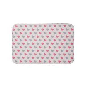 Tapis De Bain Forme de coeur rose et gris patriotique