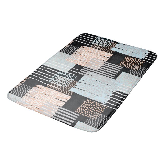 Tapis De Bain Formes et bandes géométriques (Angle)