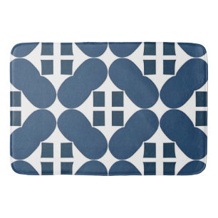Tapis De Bain Formes géométriques bleues abstraites