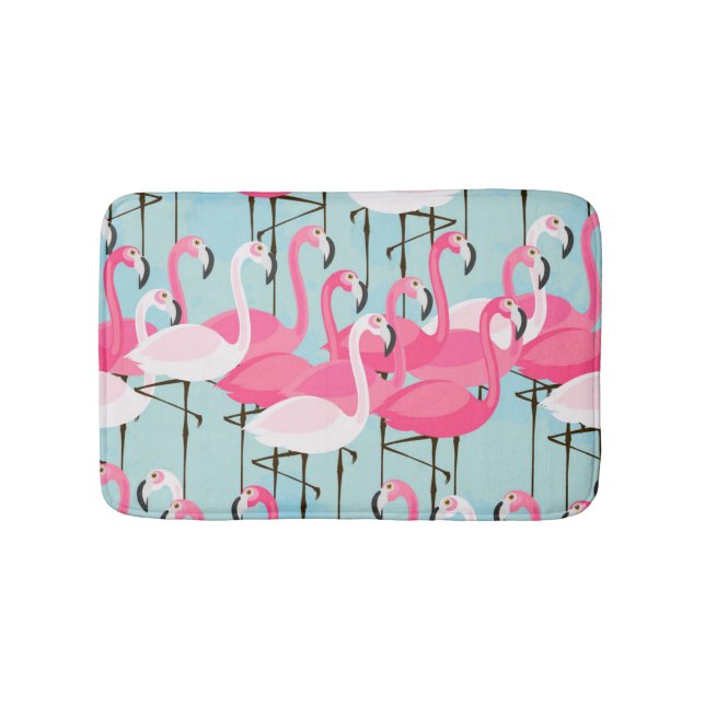 Tapis De Bain Foule rose et blanche des Flamants roses (Devant)
