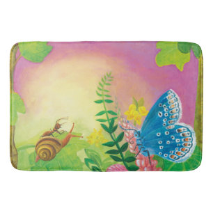 Tapis De Bain Fourmi, escargot et papillon bleu de Chapman