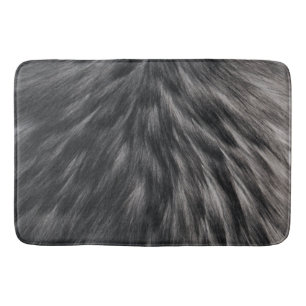 Tapis De Bain Fourrure Faux de luxe Imprimé noir Gris Mink Chev