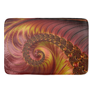 Tapis De Bain Fractage Abstrait de la flamme rouge