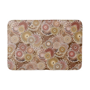 Tapis De Bain Fractale Motif, Brown, Tan et Beige