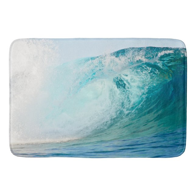 Tapis De Bain Fraîcheur de vagues bleues de l'océan Pacifique (Devant)