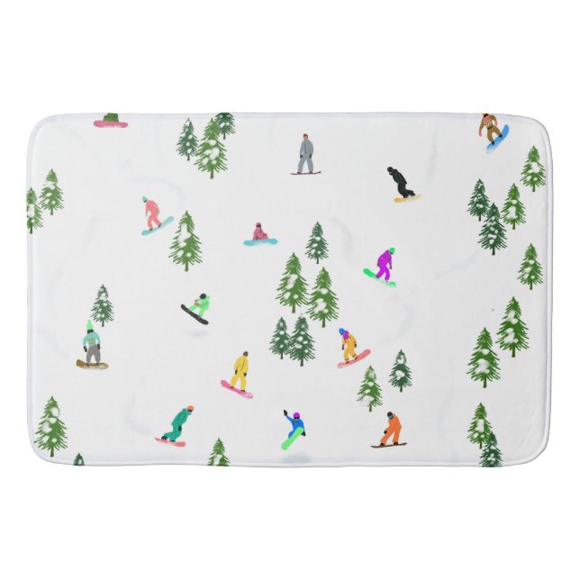 Tapis De Bain Freeride Snowboarder Illustration de snowboard (Devant)