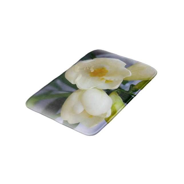 Tapis De Bain frénésie jaune blanc (Angle)