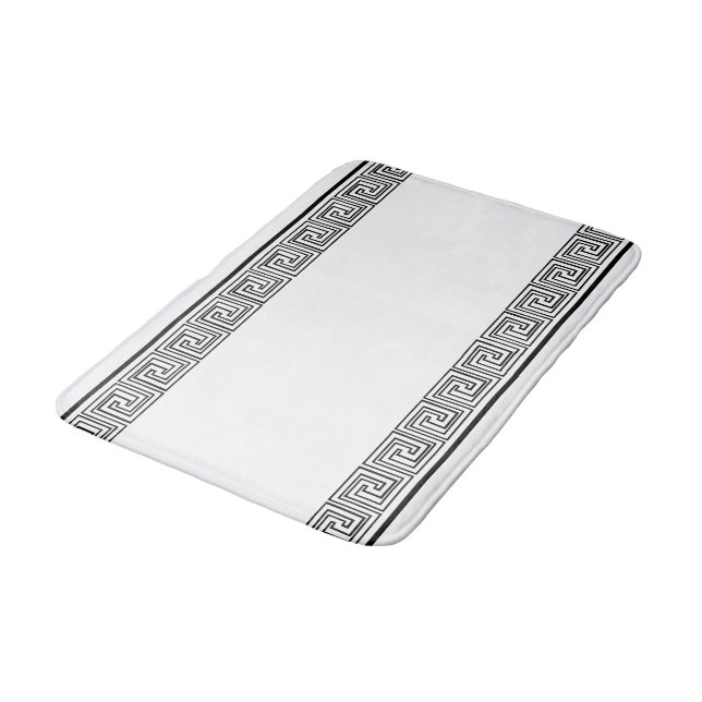 Tapis De Bain Frise grecque noire (Angle)
