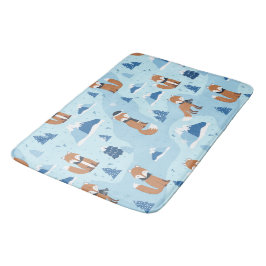 Tapis De Bain Frosty Winter Foxes