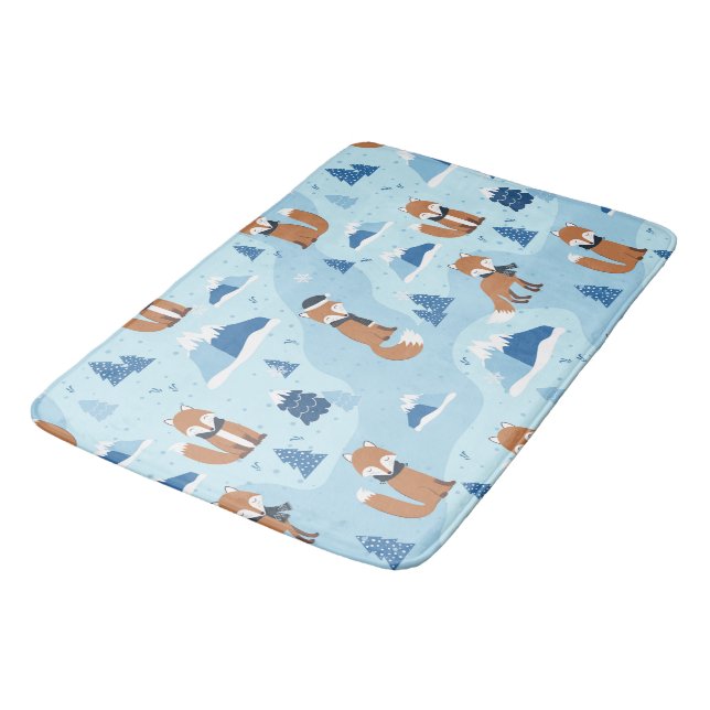 Tapis De Bain Frosty Winter Foxes (Angle)