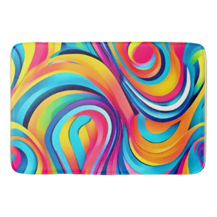 Tapis De Bain Frottes Abstraites vibrantes de couleur