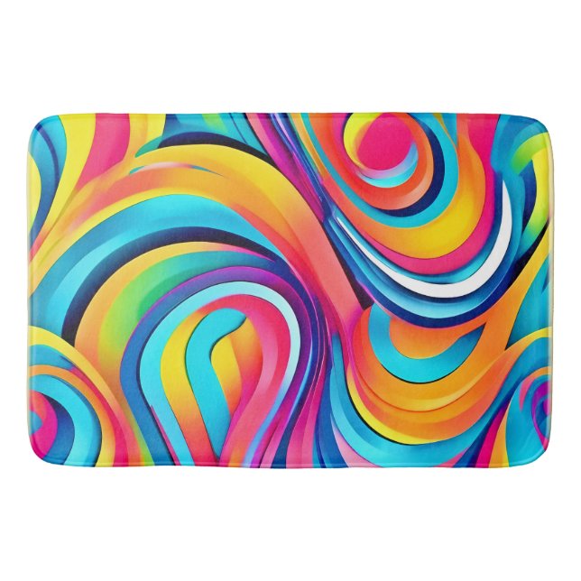 Tapis De Bain Frottes Abstraites vibrantes de couleur (Devant)