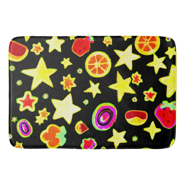 Tapis De Bain Fruits d'étoile Motif éclatant couleur (Devant)