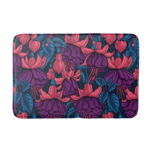Tapis De Bain Fuchsia en bleu et violet