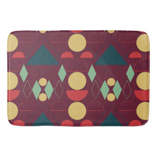 Tapis De Bain Fuchsia géométrique moyenne du milieu du siècle 