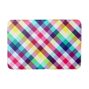 Tapis De Bain Funky Arc-en-ciel Plaid Motif Mat de bain moyen