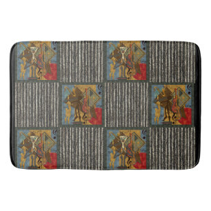 Tapis De Bain Funky Hot Jazz sur Grungy Stripes