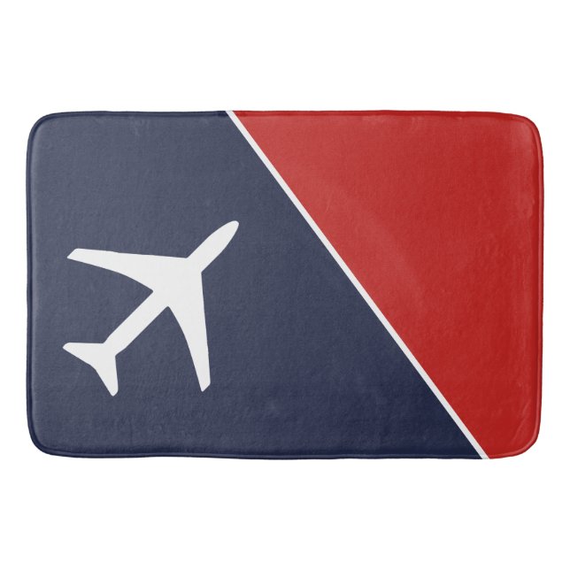 Tapis De Bain Funky White Plane Avion Pilote (Devant)