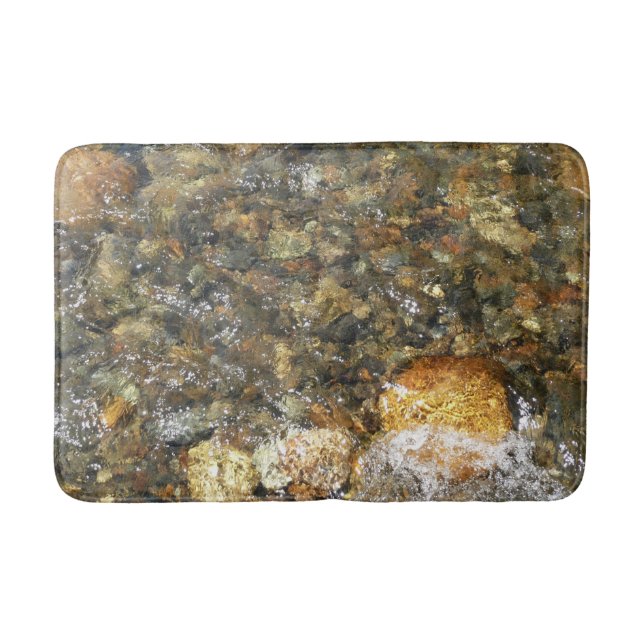 Tapis De Bain Galets Brown et gris naturel Abstrait (Devant)