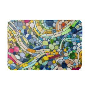 Tapis De Bain Galets colorés Art Mosaïque