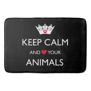 TAPIS DE BAIN "GARDEZ LE CALME ET AIMEZ VOS ANIMAUX"