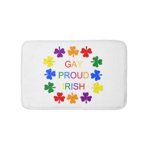 Tapis De Bain Gay Fier Irlandais LGBT Rainbow Shamrocks