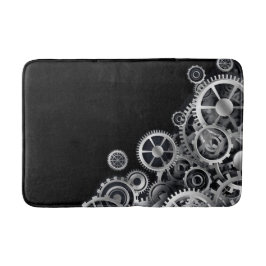 Tapis De Bain Gears en argent vapeur
