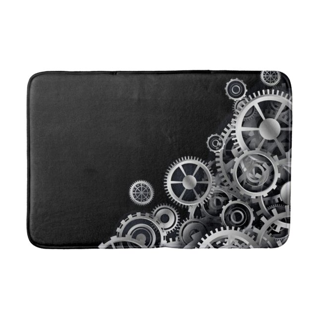 Tapis De Bain Gears en argent vapeur (Devant)