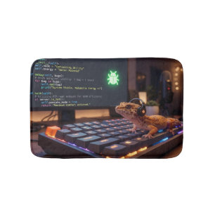 Tapis De Bain GeckoDev // Programmeur Cyberpunk Léopard Gecko Ch